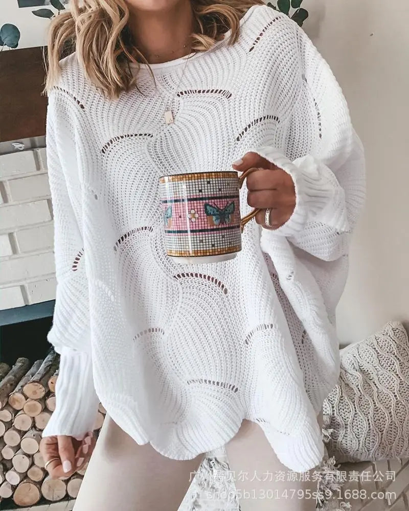 Slim Hollow Round Neck Sweater - 2023 Autumn/Winter Collection