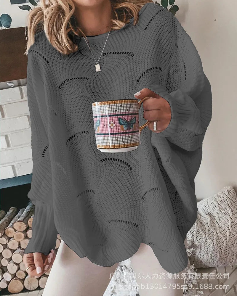 Slim Hollow Round Neck Sweater - 2023 Autumn/Winter Collection
