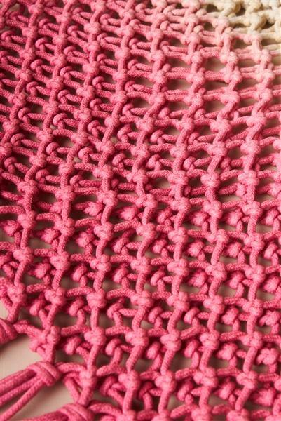 Pink Cotton Net Fringe Fashion Bag /1 Bag Boho Chic Vibe ** Free Shipping** - Simpleaholic