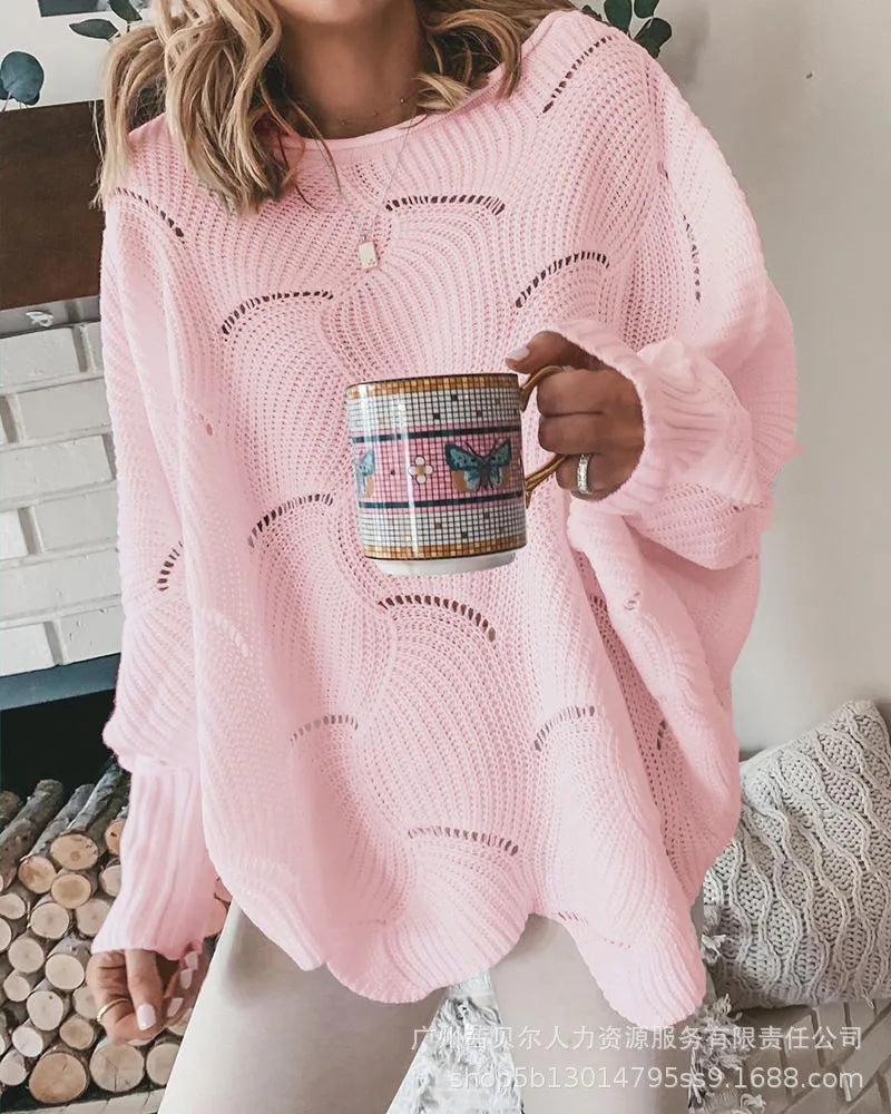 Slim Hollow Round Neck Sweater - 2023 Autumn/Winter Collection