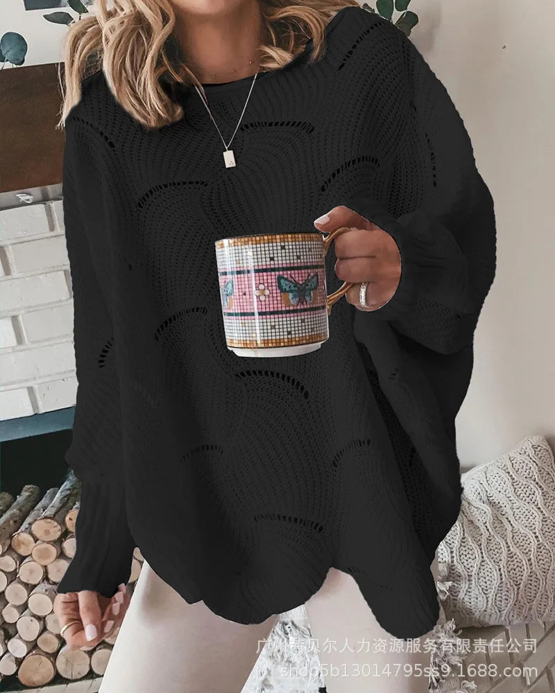 Slim Hollow Round Neck Sweater - 2023 Autumn/Winter Collection
