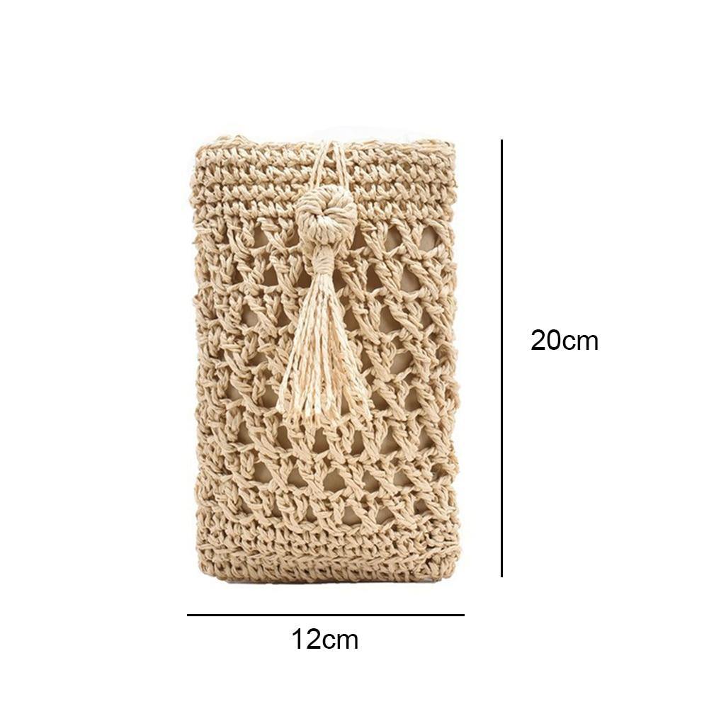 Ladies Vintage Straw Rope Summer Vacation Travel Woven Small Crossbody Bags - Simpleaholic