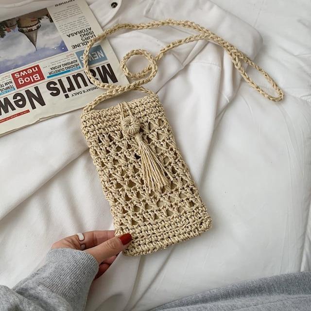 Ladies Vintage Straw Rope Summer Vacation Travel Woven Small Crossbody Bags - Simpleaholic