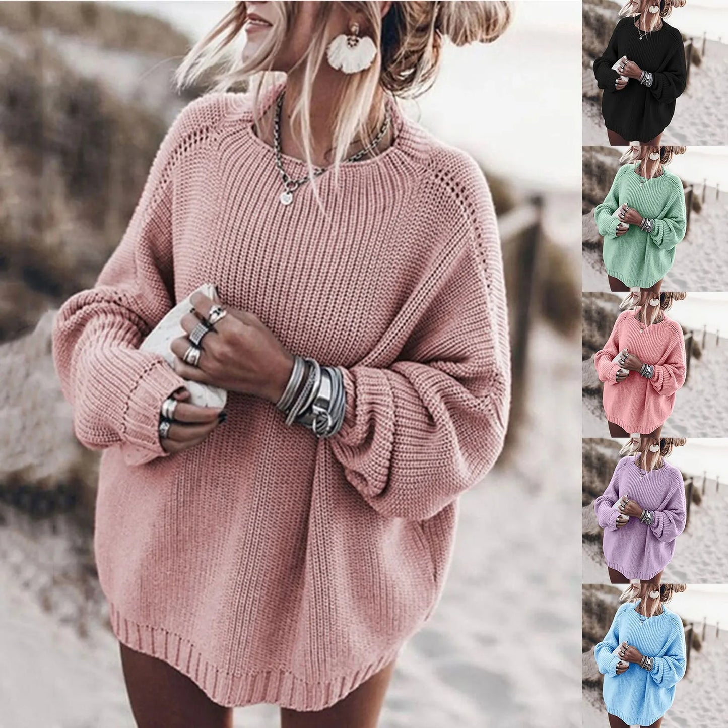 2023 Boho Oversized Sweater: Indie Style, Warm & Loose Fit